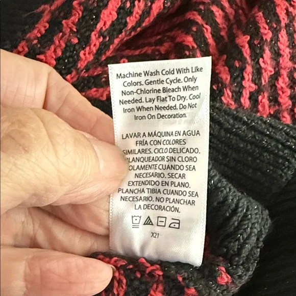 3/$20 Festive Black and Red Holiday Sweater - Picture 5 of 6
